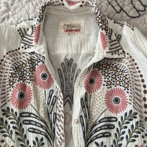 Johnny Was Cream Textured Top